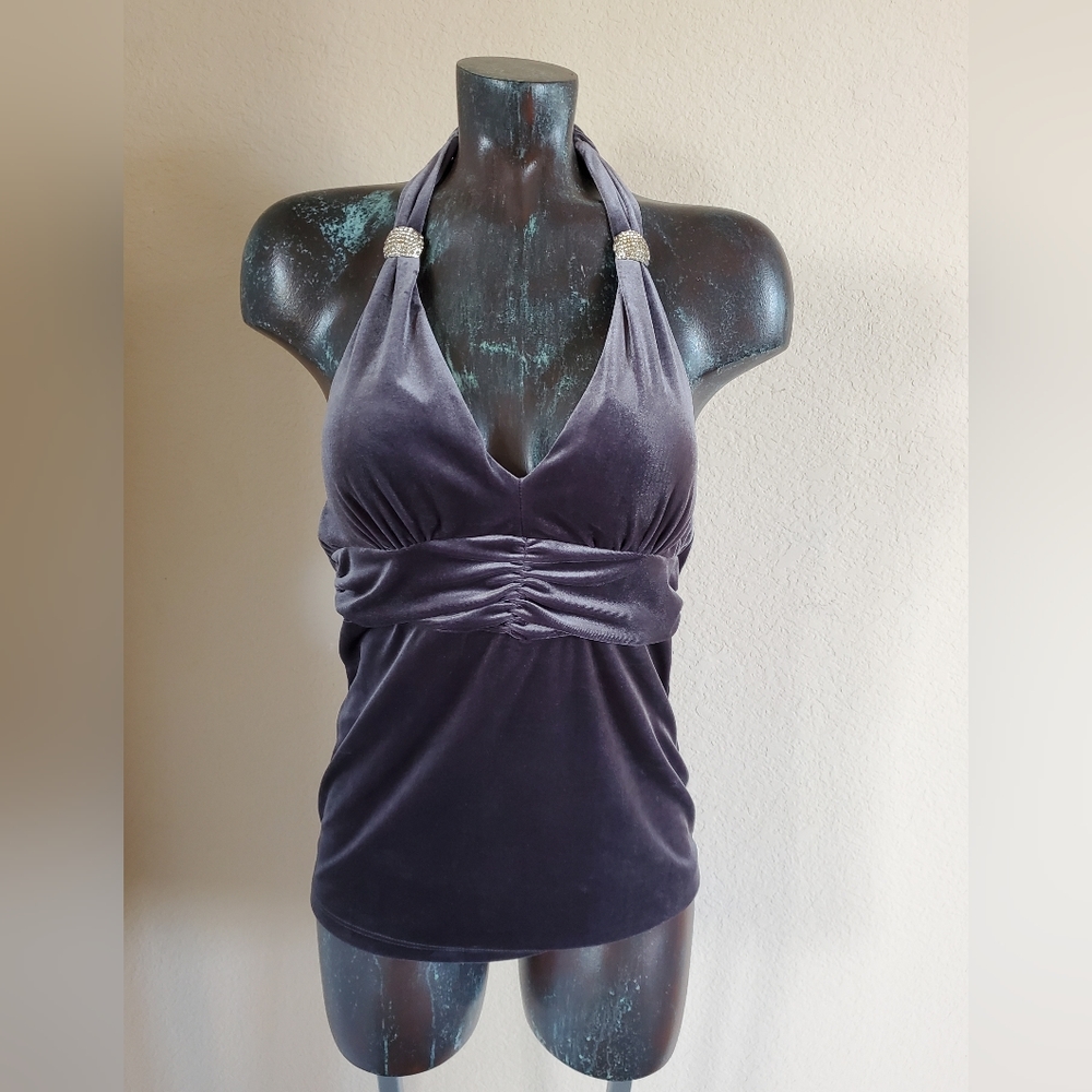 Velvet halter top Sz M/L
